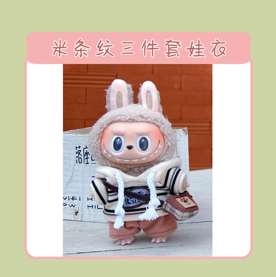 17cm Labubu Doll Clothes & Accessories - Macaron Style