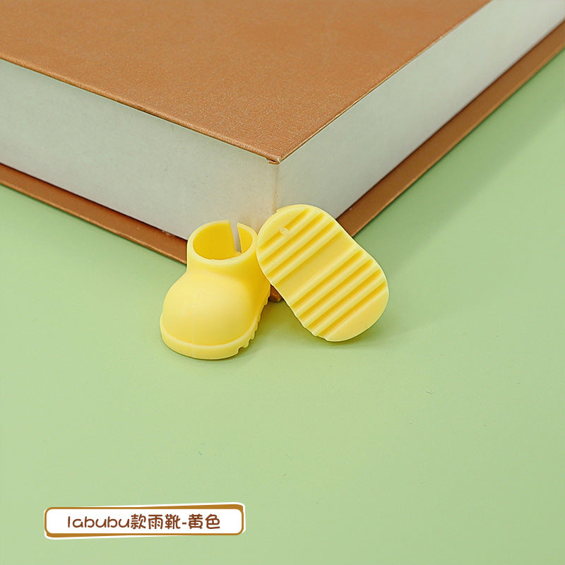17cm Labubu Rain Boots Blind Box Pendant Doll Accessories Cute Macaron Baby Shoes Labubu Replaceable Shoes