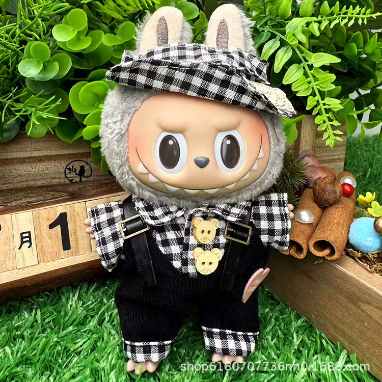 Suitable for Labubu Doll Clothes, Plush Vinyl Sitting Party First, Second and Third Generation Replacement Skirt Suit