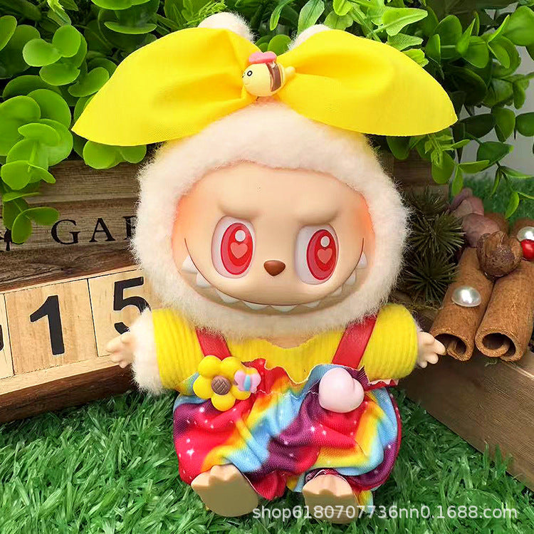 Suitable for Labubu Doll Clothes, Plush Vinyl Sitting Party First, Second and Third Generation Replacement Skirt Suit
