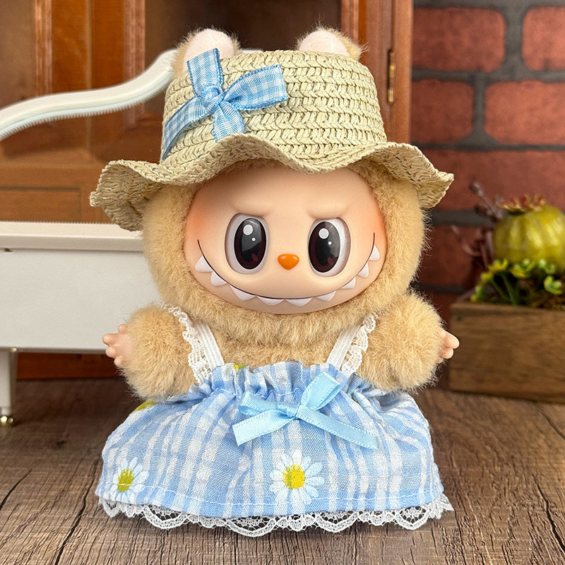Suitable for labubu doll clothes 17cm pull cloth doll clothes small jewelry doll for suit wholesale