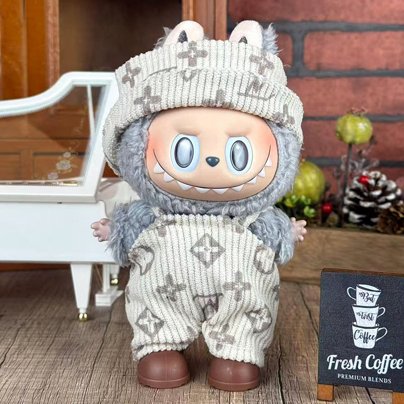 Suitable for labubu doll clothes 17cm pull cloth doll clothes small jewelry doll for suit wholesale