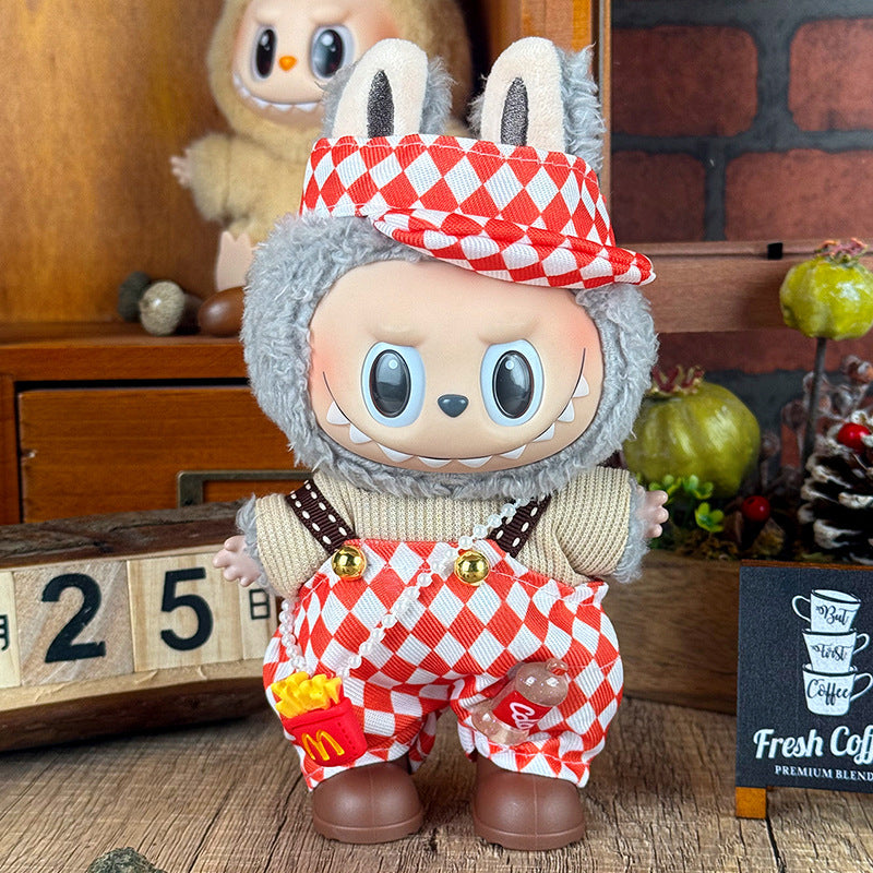 Suitable for labubu doll clothes 17cm pull cloth doll clothes small jewelry doll for suit wholesale