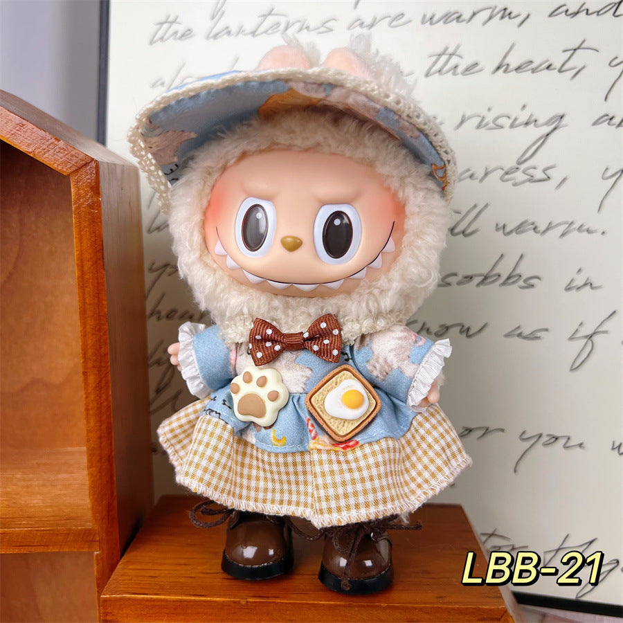 17cm Labubu Doll Clothes Set - High Quality Replacement Outfits (Excluding Doll & Shoes)