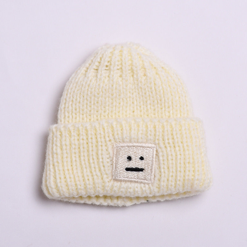 Labubu Doll Winter Outfit - White Sweater & Smiley Wool Hat for 17cm Pendant