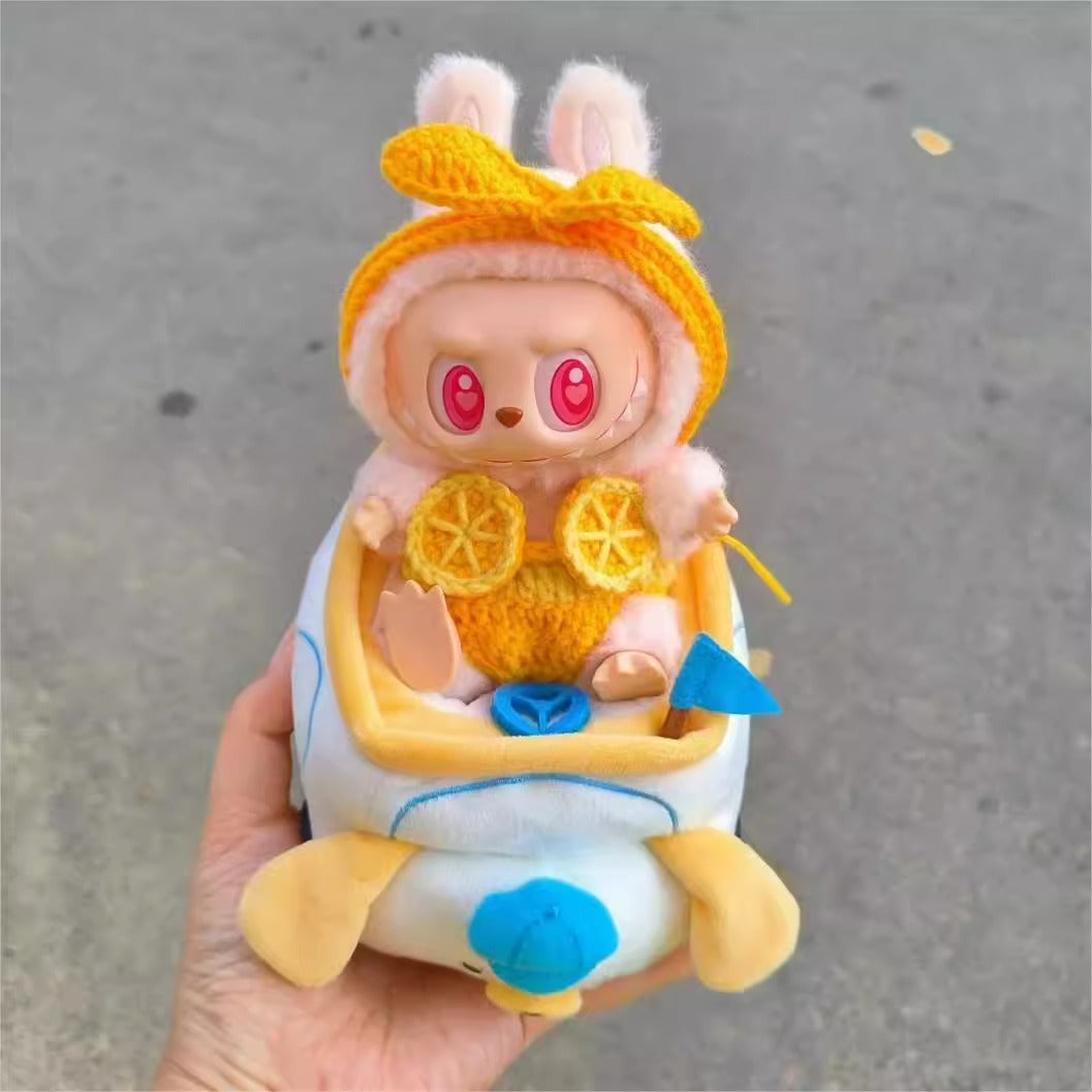 Labubu Sitting Party Sitting Posture Series Labubu Vinyl Clothes Baby Clothes Pull Not Headgear Hat 15cm