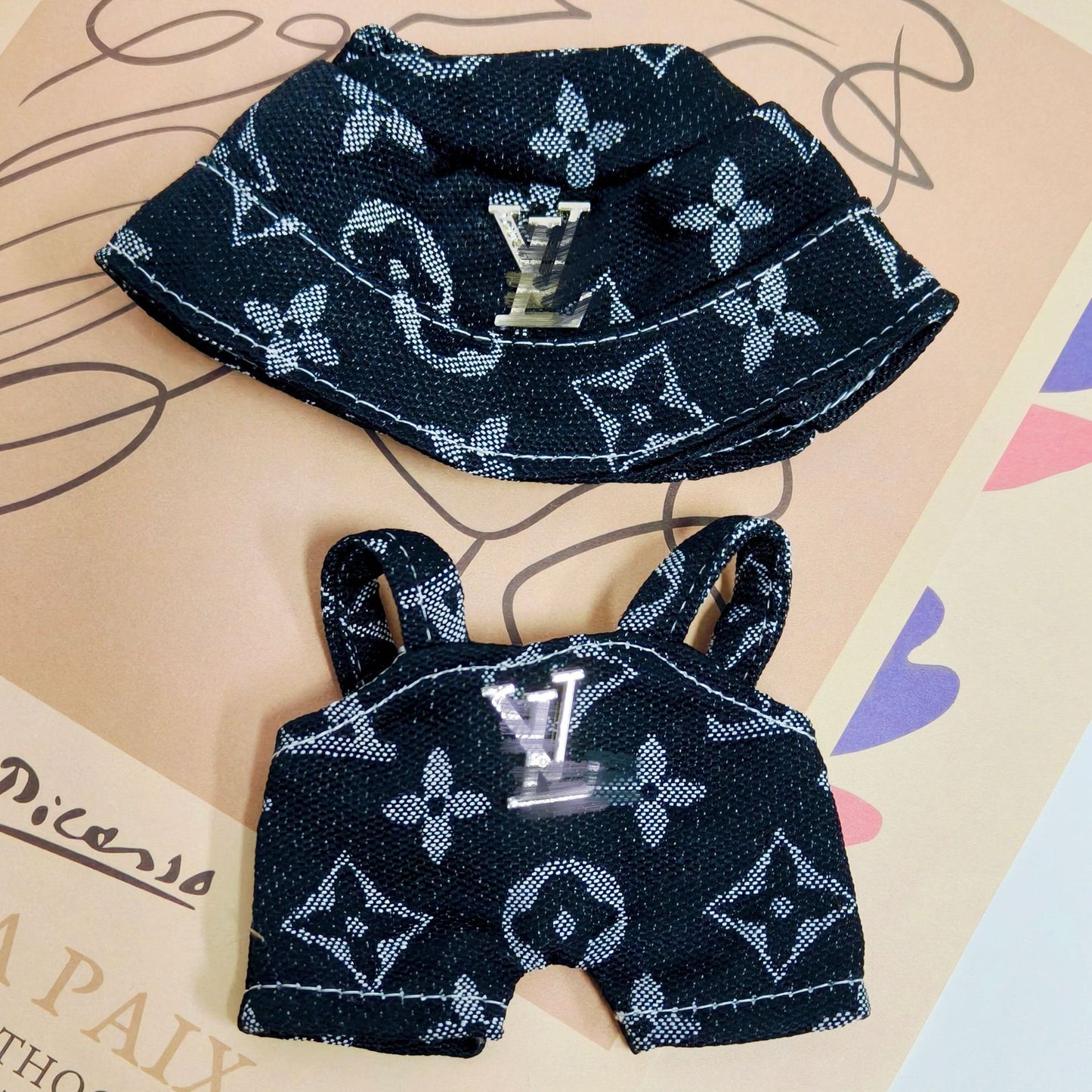 Labubu Doll Denim Overalls & Skirt Suit for 17cm Vinyl Doll