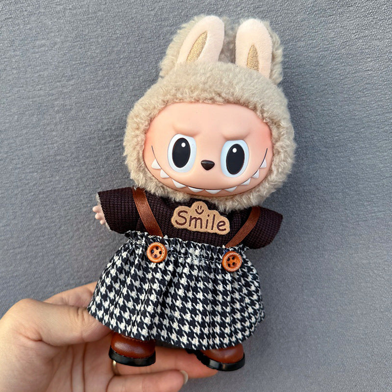 New 17CM Labubu Pendant for Baby Clothes high quality Labubu Blind Box Pendant Doll Clothes Decorative suit
