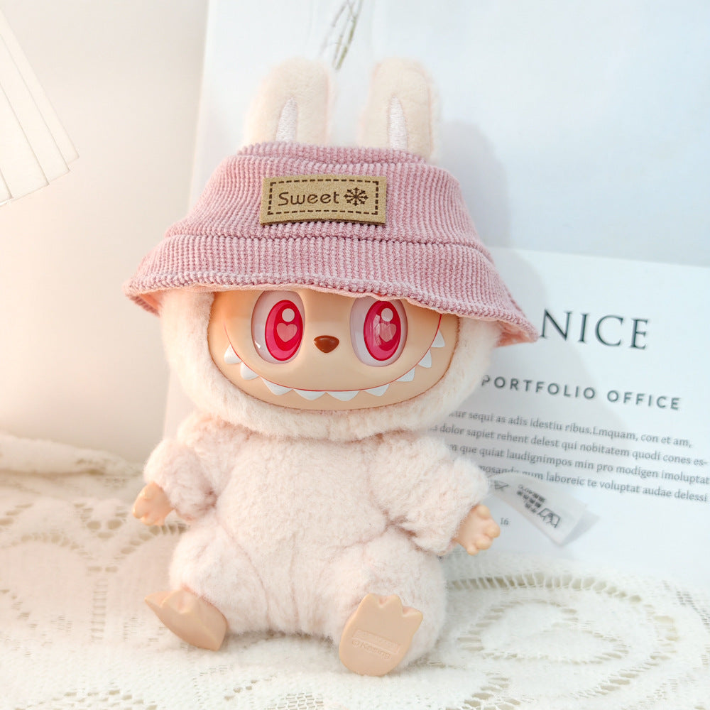Labubu Doll Outfit Set - Panda Overalls & Hat for 1st & 2nd Gen