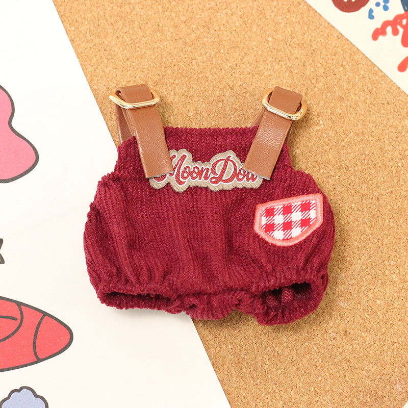 Labubu Doll Overalls & Hat Set for 17cm Vinyl Dolls