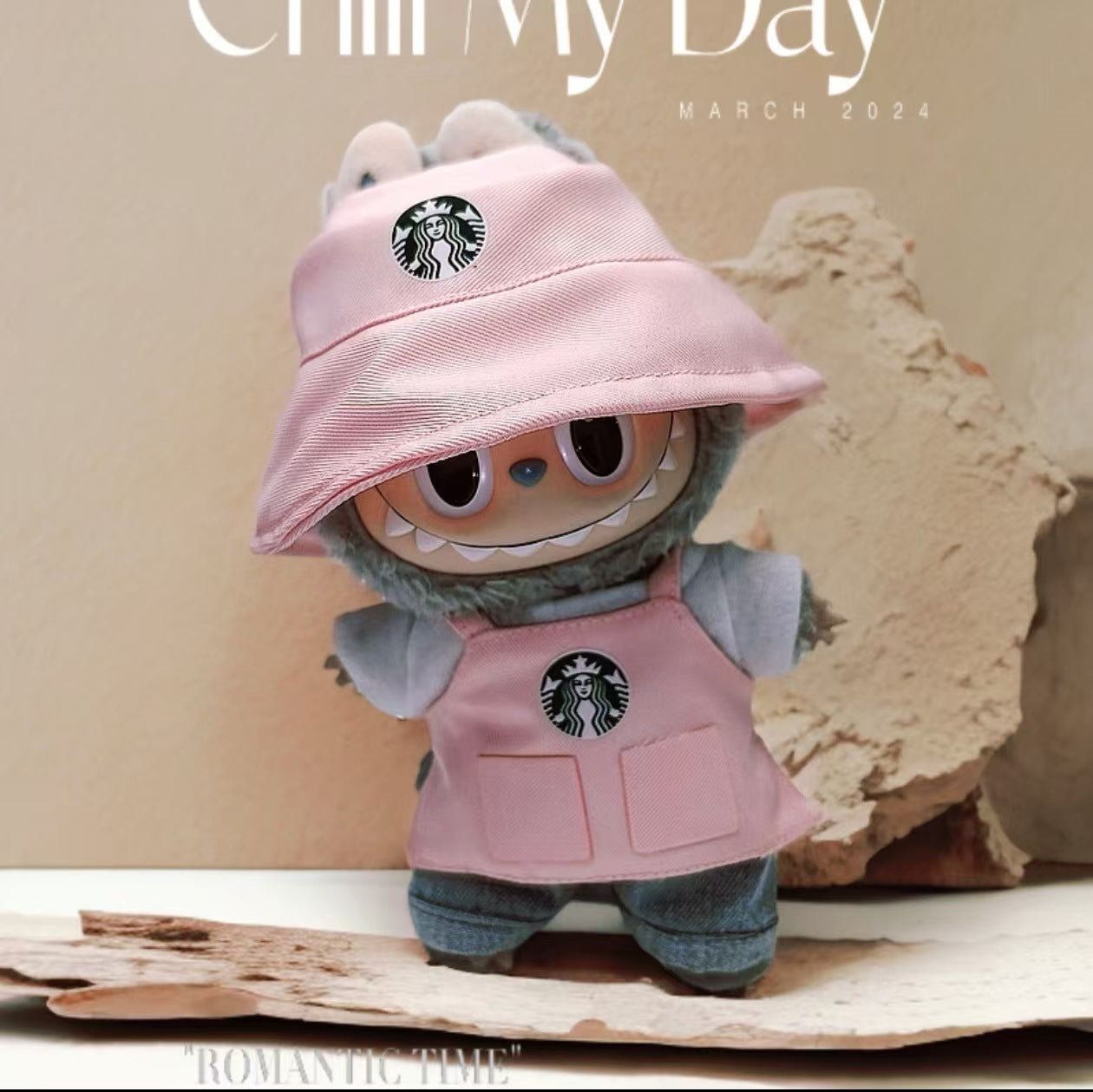 Labubu Doll Overalls Set for 17cm Vinyl Dolls