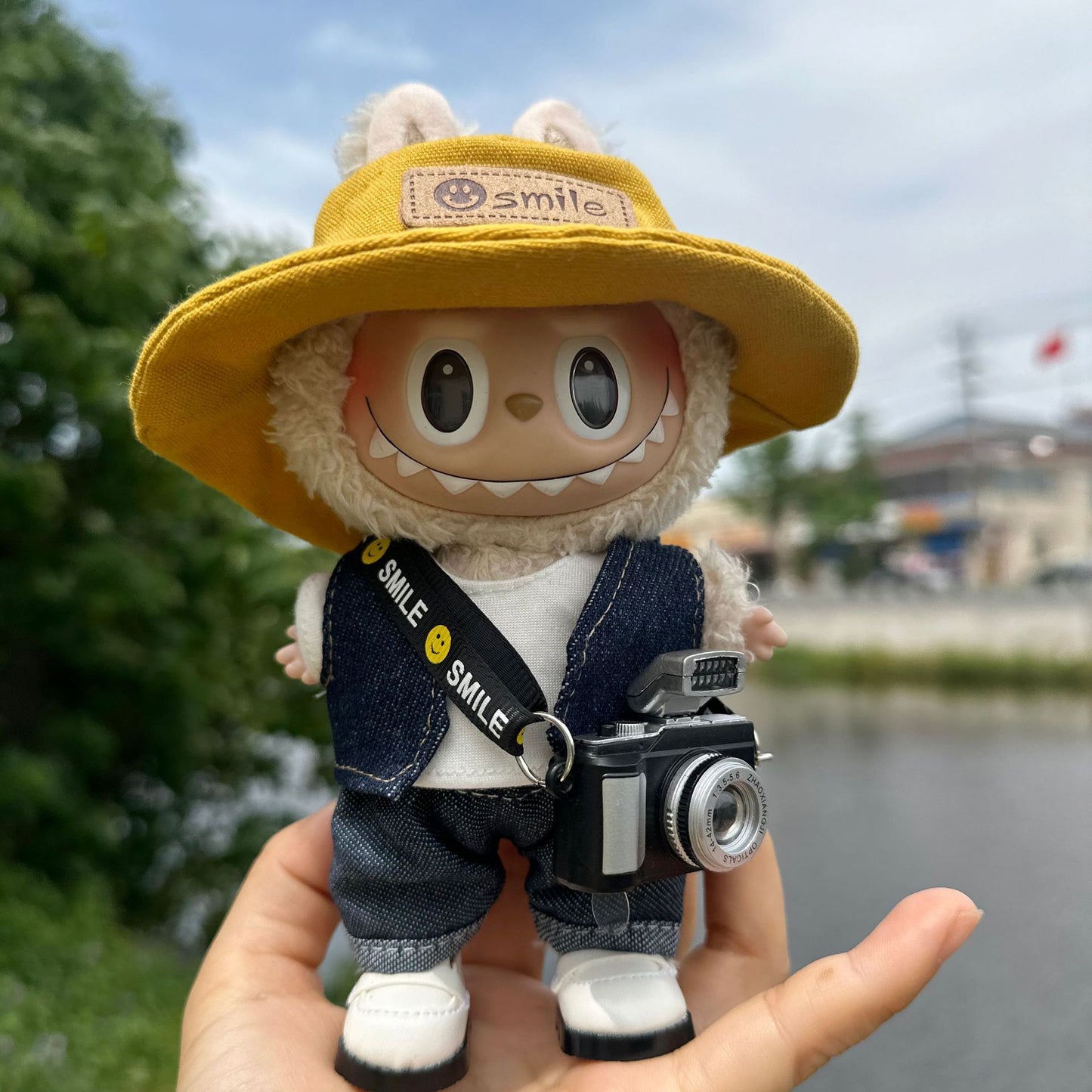 New Cameraman Labubu Pendant Baby Clothes Accessories suit Labubu Doll Keychain for Summer Baby Clothes