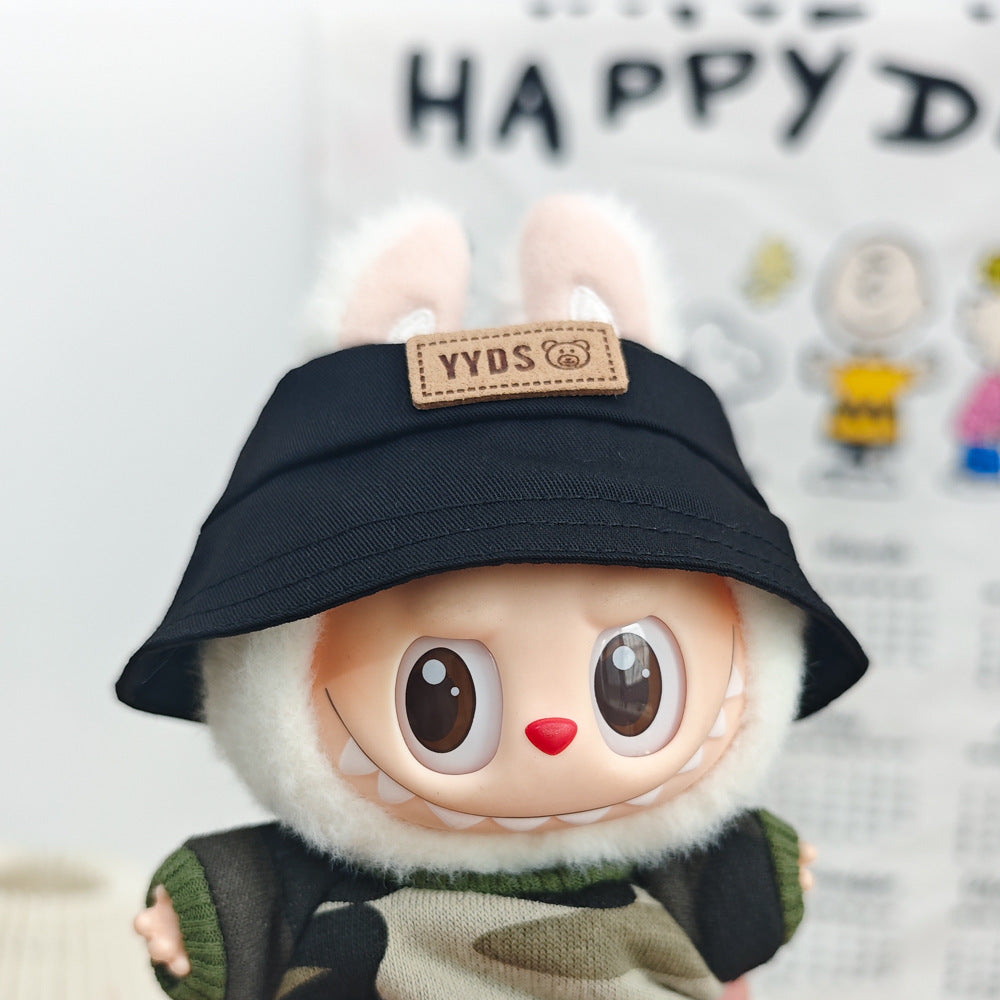 Labubu 17cm Doll Camouflage Outfit with Fisherman Hat & Accessories