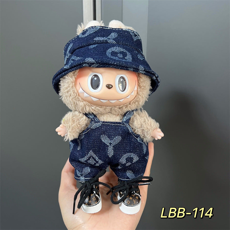 Labubu Wearable Baby Clothes Vinyl Labubu 17cm Doll Cute Dress-Up Casual Suit Skirt Plush Clothes