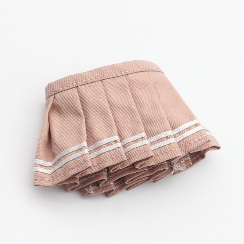 Labubu Doll Pleated Skirt for 17cm Vinyl Doll - Plaid & Solid Colors