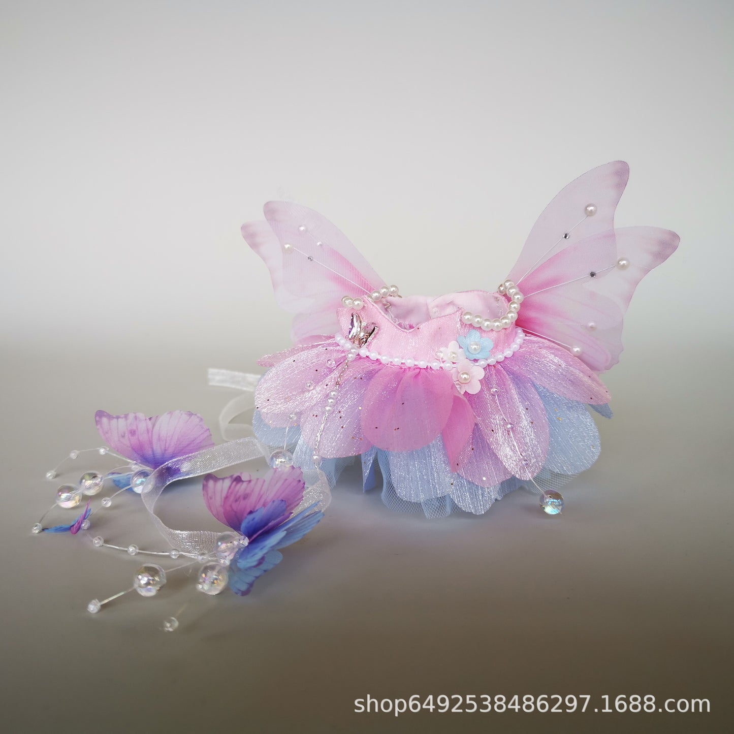 Labubu Doll Flower Fairy Skirt & Hairpin Outfit for 17cm Doll