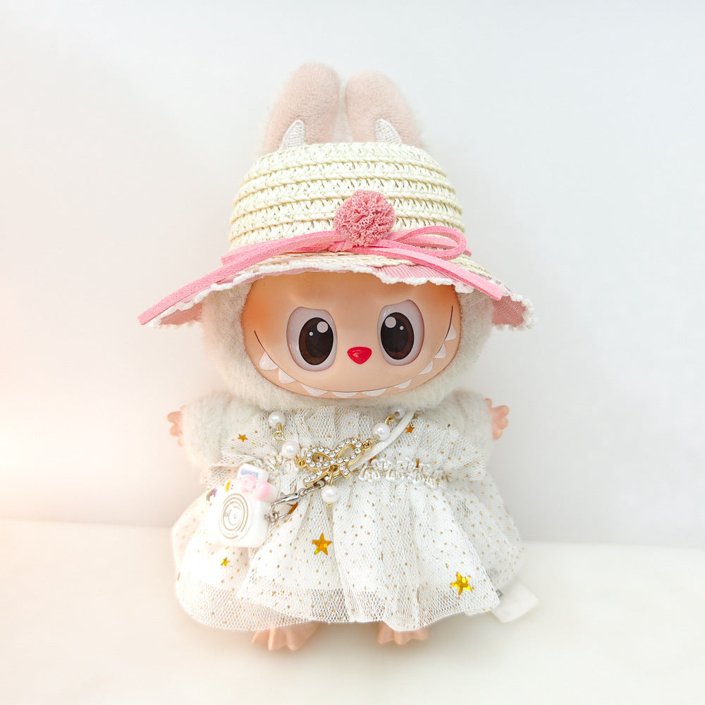 Labubu Doll Sparkling Star Skirt Outfit with Accessories for 17cm Vinyl Doll
