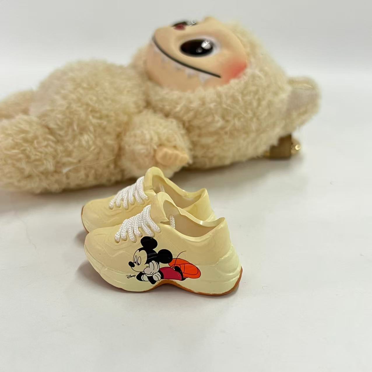 Labubu Plush Doll Clothes 17cm Plush Vinyl Doll Bag Hanging Replacement Shoe Model Pendant Blind Box