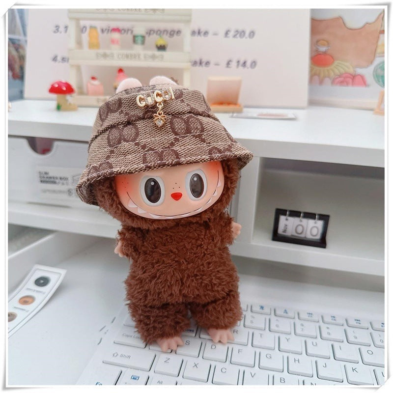 First and Second Generation Labubu Baby Clothes 17cm Labubu Sitting Party Labubu Clothes Bow Hat Overalls