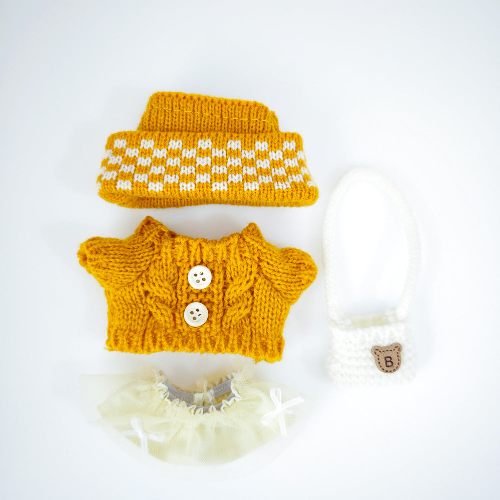 Labubu Doll Outfit - 17cm Sweater, Skirt & Accessories Set