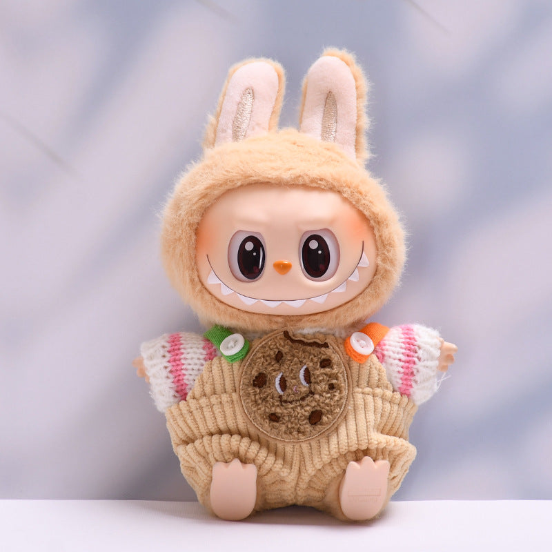 Labubu Doll Overalls Outfit - Persimmon, Fox, Apple, Biscuit Colors