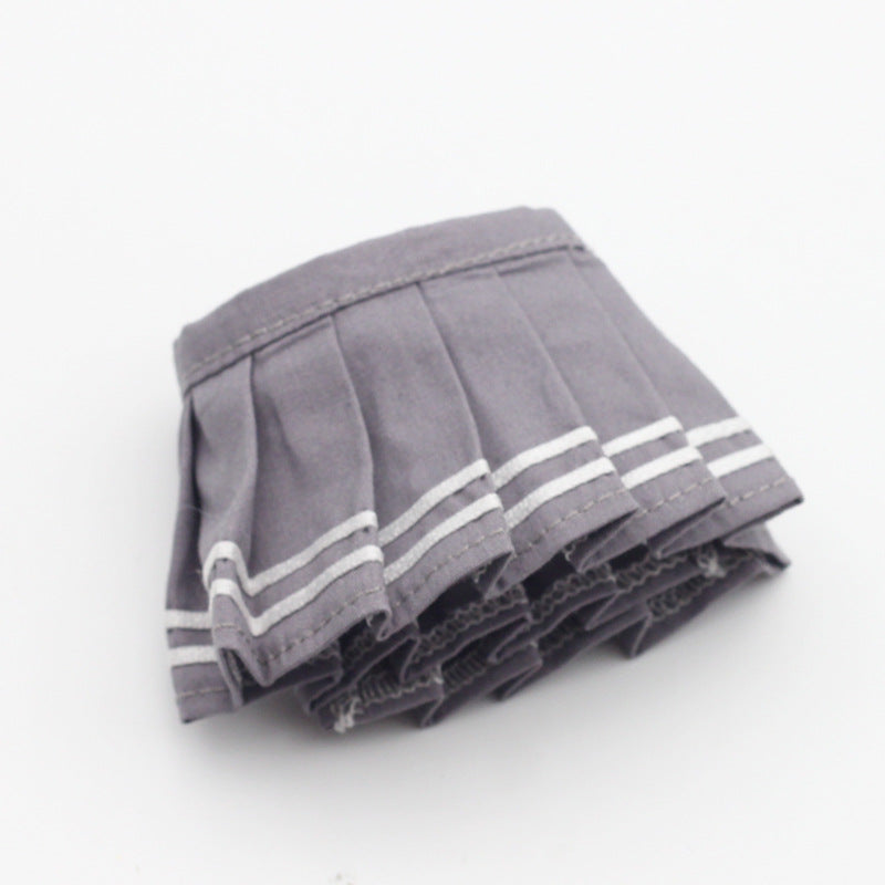 Labubu Doll Pleated Skirt for 17cm Vinyl Doll - Plaid & Solid Colors