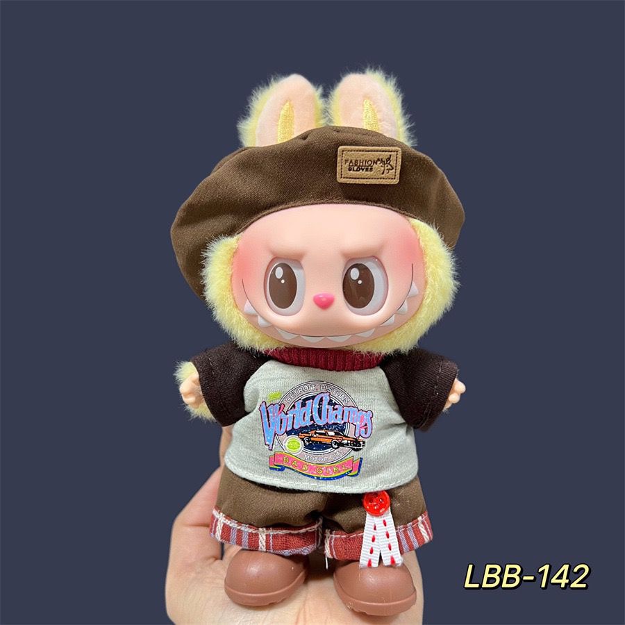17cm Labubu Pendant Wearing Baby Clothes high quality Labubu Blind Box Pendant Doll Clothes Decorative suit