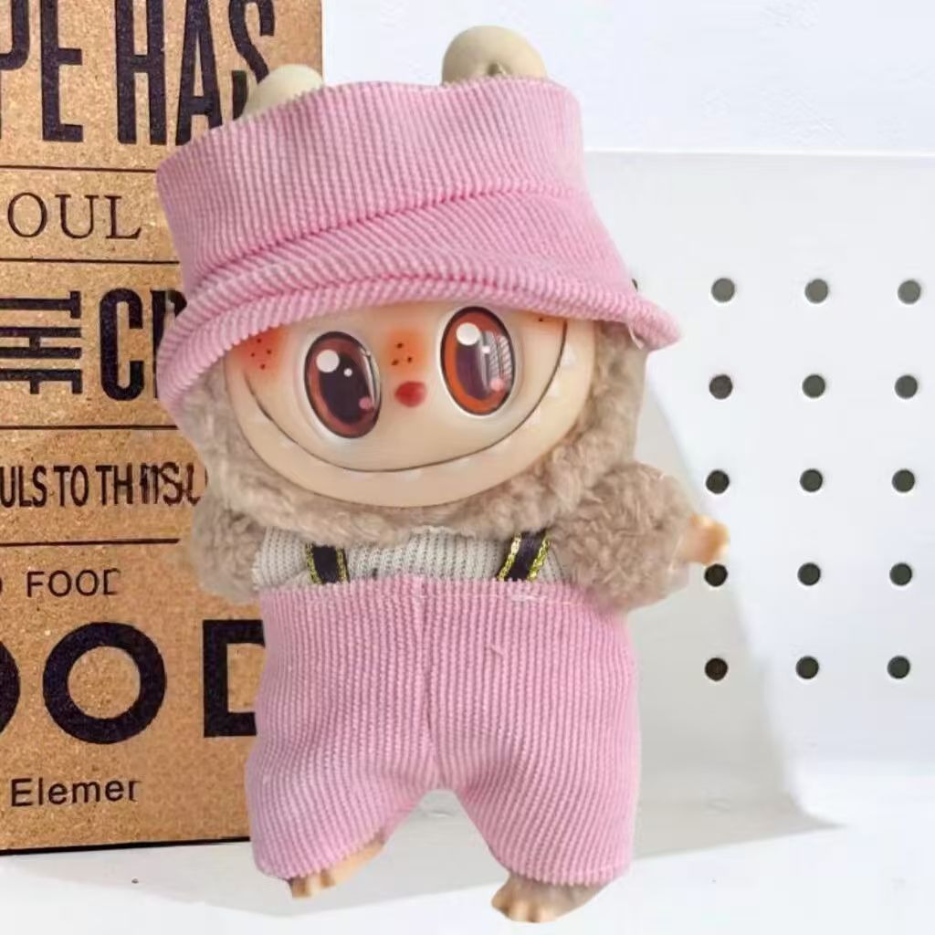 Cross-border e-commerce labubu doll vinyl doll cloth 17cm doll cute sweater coat skirt suit