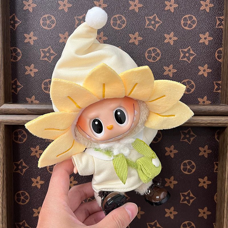 Labubu Doll Clothes Set for 17cm Pendant Doll - Flower, Bear, Cake Party Styles