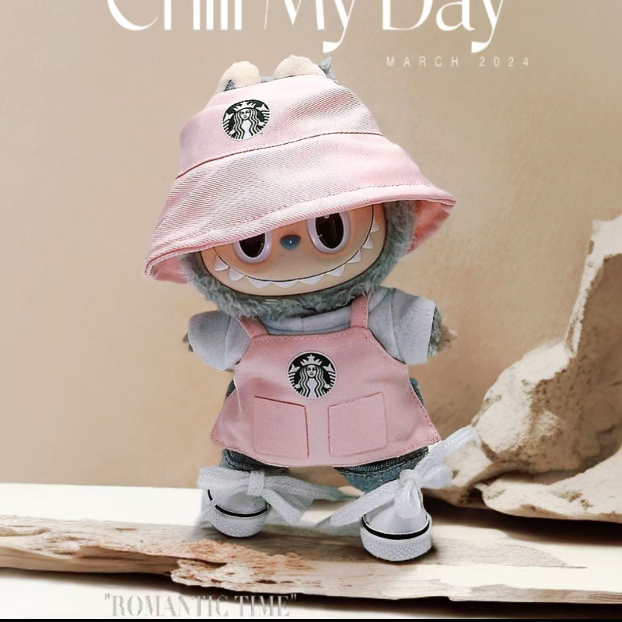 Labubu Doll Overalls Set for 17cm Vinyl Dolls