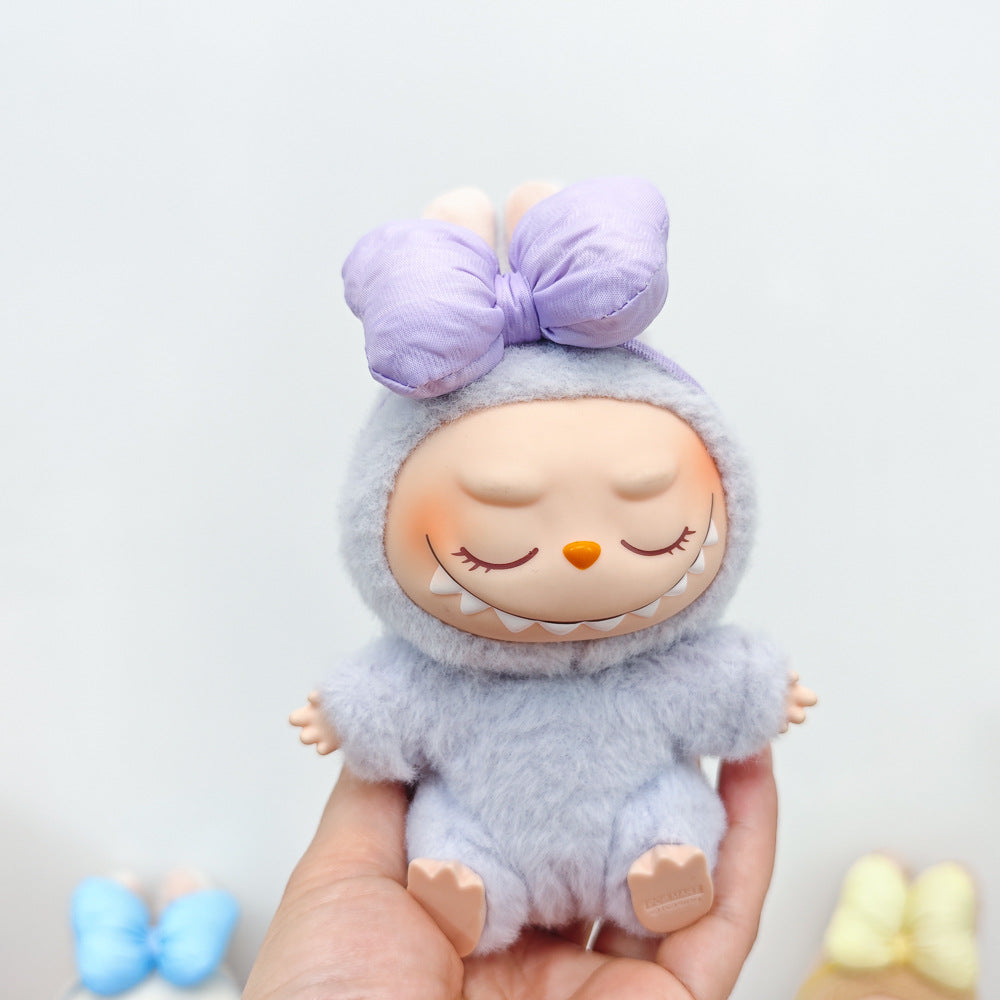 Labubu Doll Outfit Set - Knitted Sweater & Gauze Skirt with Bow Headband