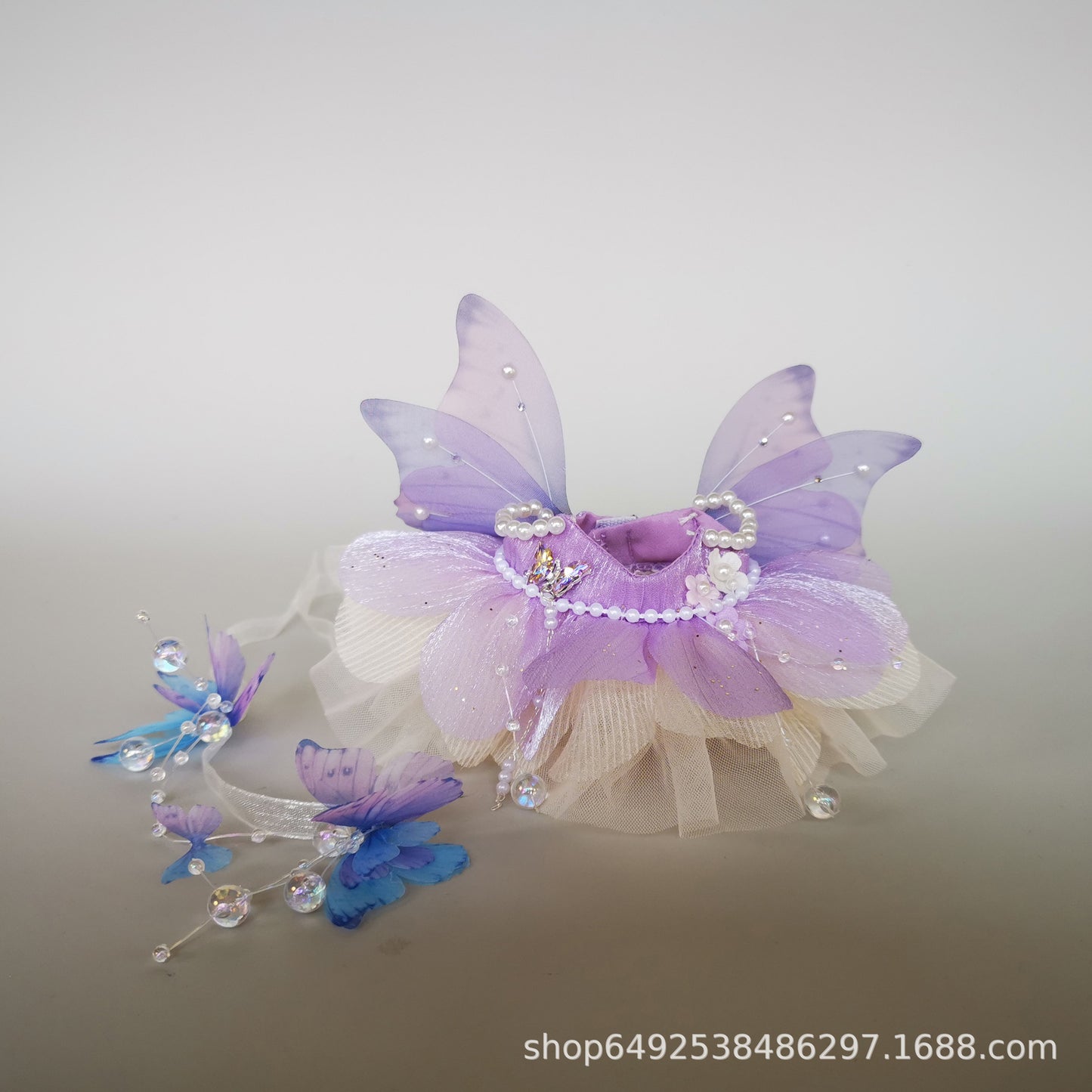 Labubu Doll Flower Fairy Skirt & Hairpin Outfit for 17cm Doll