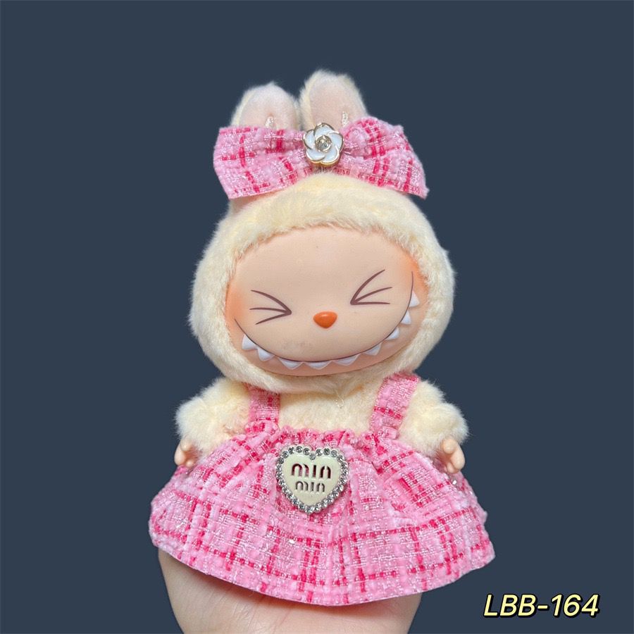 17cm Labubu Pendant Wearing Baby Clothes high quality Labubu Blind Box Pendant Doll Clothes Decorative suit
