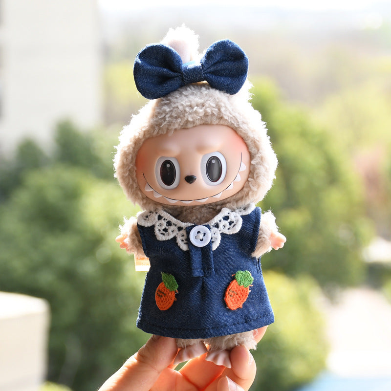 Only clothes] 17cm pendant pull cloth cloth for clothes spring and summer dress suit labubu baby dress cute