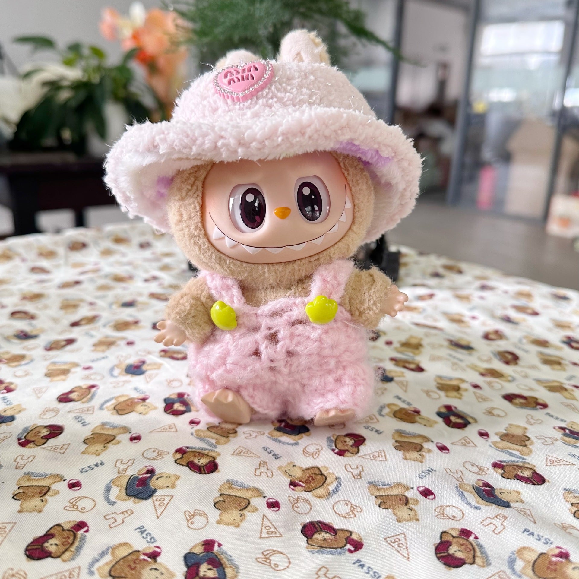 Clothes Only] 15cm Pendant Labubu Blind Box Macaron Labubu Time to chill Doll