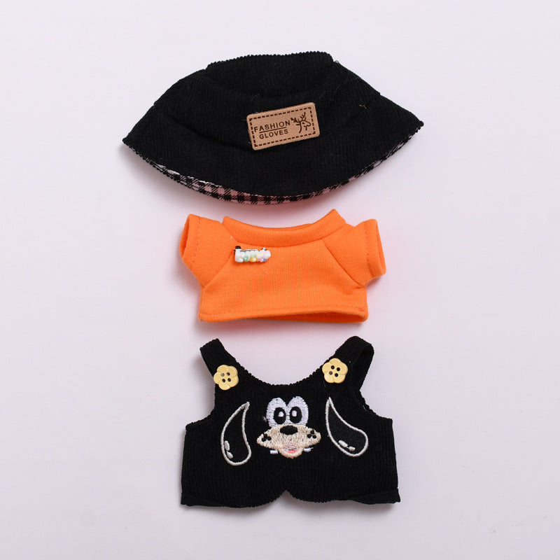 Labubu Doll Overalls Set - 3-Piece Outfit for 2nd Gen Pendant Vinyl Dolls