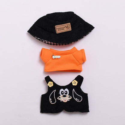 Labubu Doll Overalls Set - 3-Piece Outfit for 2nd Gen Pendant Vinyl Dolls
