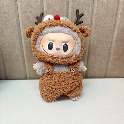 15cm blind box pull cloth clothes handmade Christmas Little Elk suit labubu hand-made pink pig suit New Year