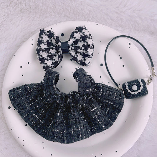 17cm Rab Cloth Doll Coat Three Generations Two Generations One Generation Trend Small Fragrant Style Slip Skirt Sitting Standing Pendant Satchel
