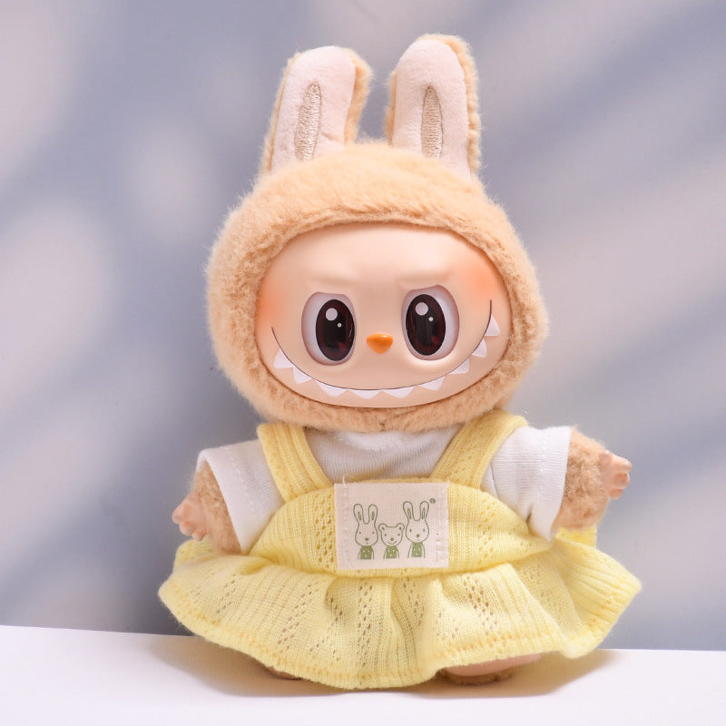 Only clothes] the first and second generation of cloth pendant rabbit T-shirt suspenders skirt Labubu change baby clothes