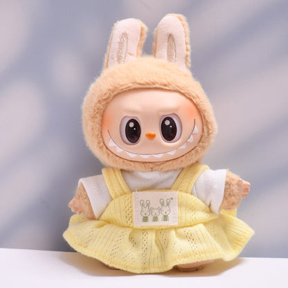 Only clothes] the first and second generation of cloth pendant rabbit T-shirt suspenders skirt Labubu change baby clothes