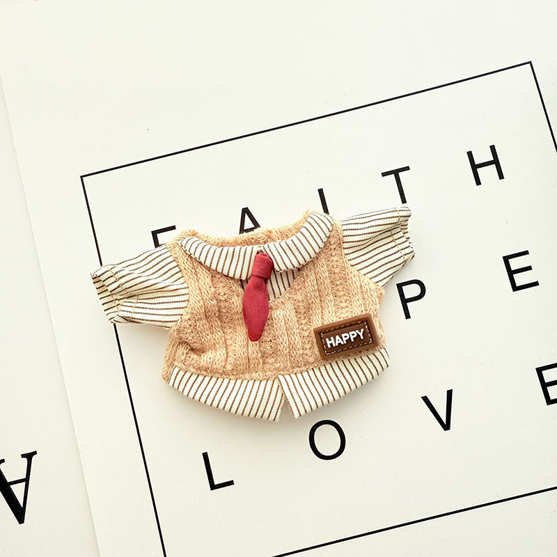 Only clothes for sale] first and second generation key chain Labubu clothes pendant cloth doll chocolate academy style