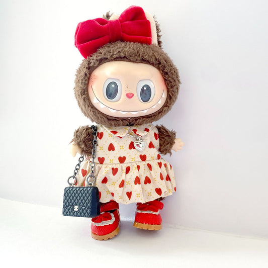 First and Second Generation Labubu Pendant Labubu Clothes Bow Heart Skirt Summer Princess Dress Replacement Baby Clothes
