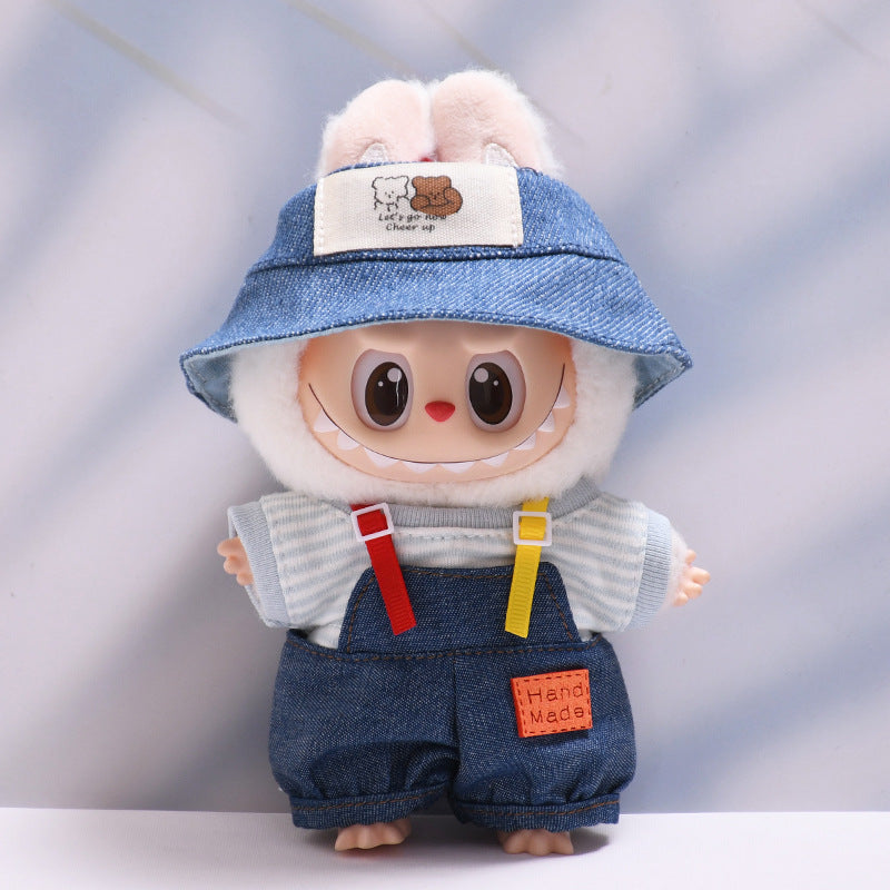 Only baby clothes] one, two and three generations of pendants labubu clothes Denim pants striped T labubu baby clothes