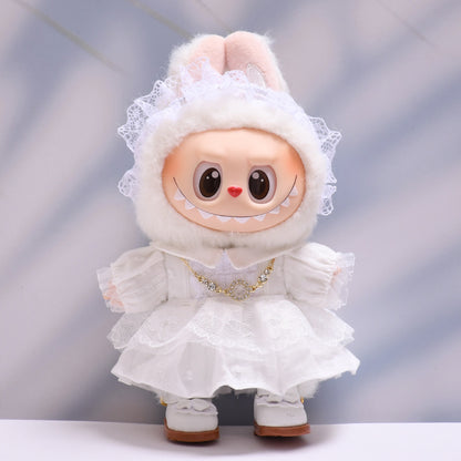 Only baby clothes] one or two generation pendant labubu clothes white lace dress suit labubu baby clothes