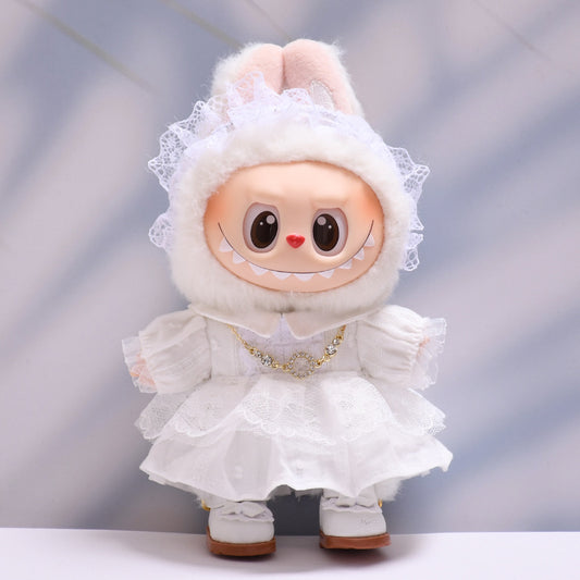 Only baby clothes] one or two generation pendant labubu clothes white lace dress suit labubu baby clothes