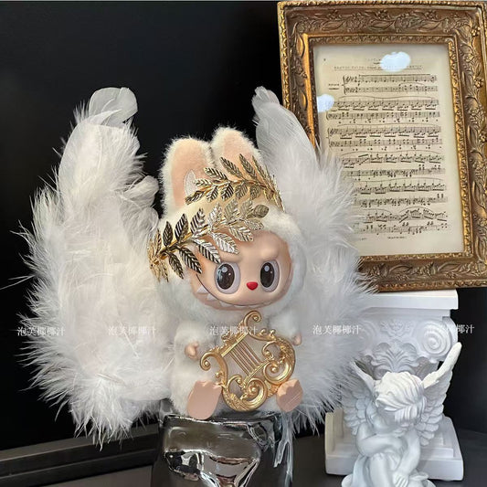 Labu Angel Doll Bubble Mart Labubu Plush Doll Quick Hair Blind Box Vinyl Face Trendy Play Gift