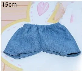 Only clothes] 17CM cloth cloth clothes 15CM doll Denim straps cartoon plaid suit hot sale