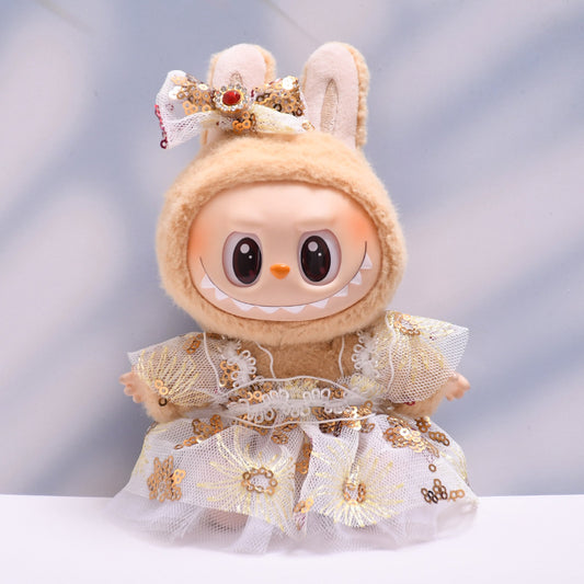 Only baby clothes] one, two and three generations of pendants labubu clothes lace sequined skirt suit cloth baby clothes