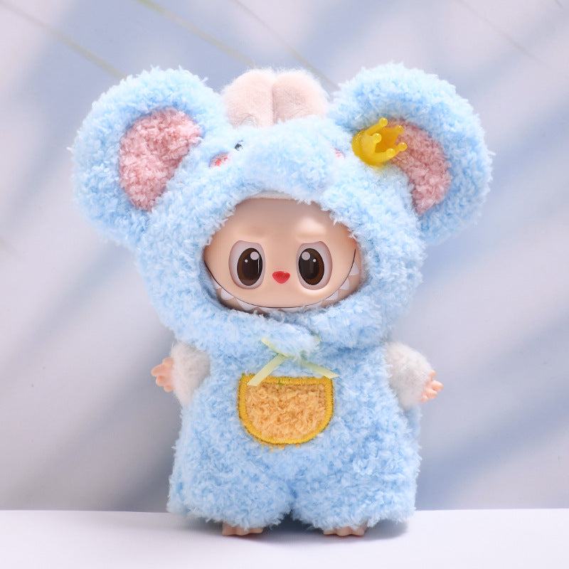 Only baby clothes] one, two and three generations of pendants labubu clothes plush small animal jumpsuit pull cloth baby clothes